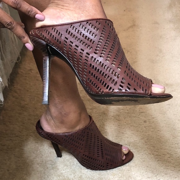 Dark Brown Elizabeth & James Mules - Picture 5 of 6